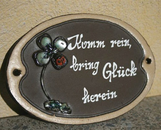 Türschild Glück