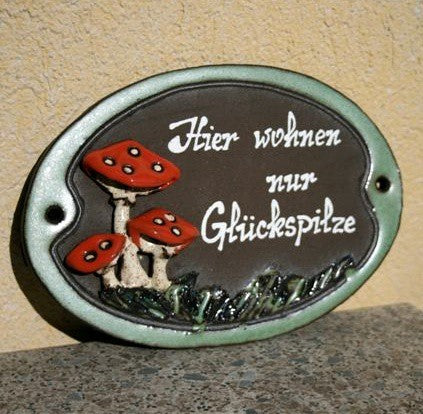 Türschild Glückspilz